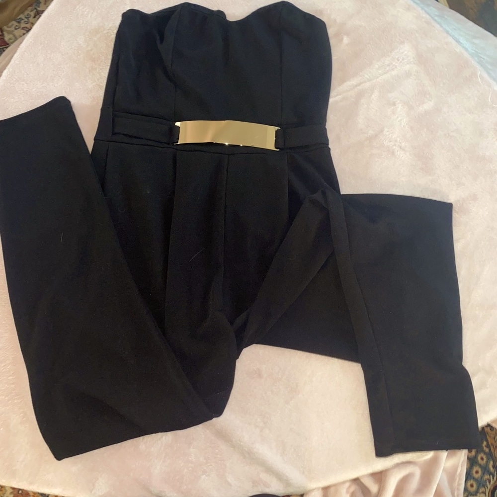 Black Strapless Jumpsuit